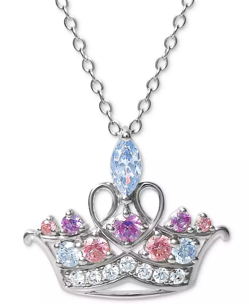 商品Disney|Multicolor Cubic Zirconia Tiara 18" Pendant Necklace in Sterling Silver,价格¥203,第1张图片