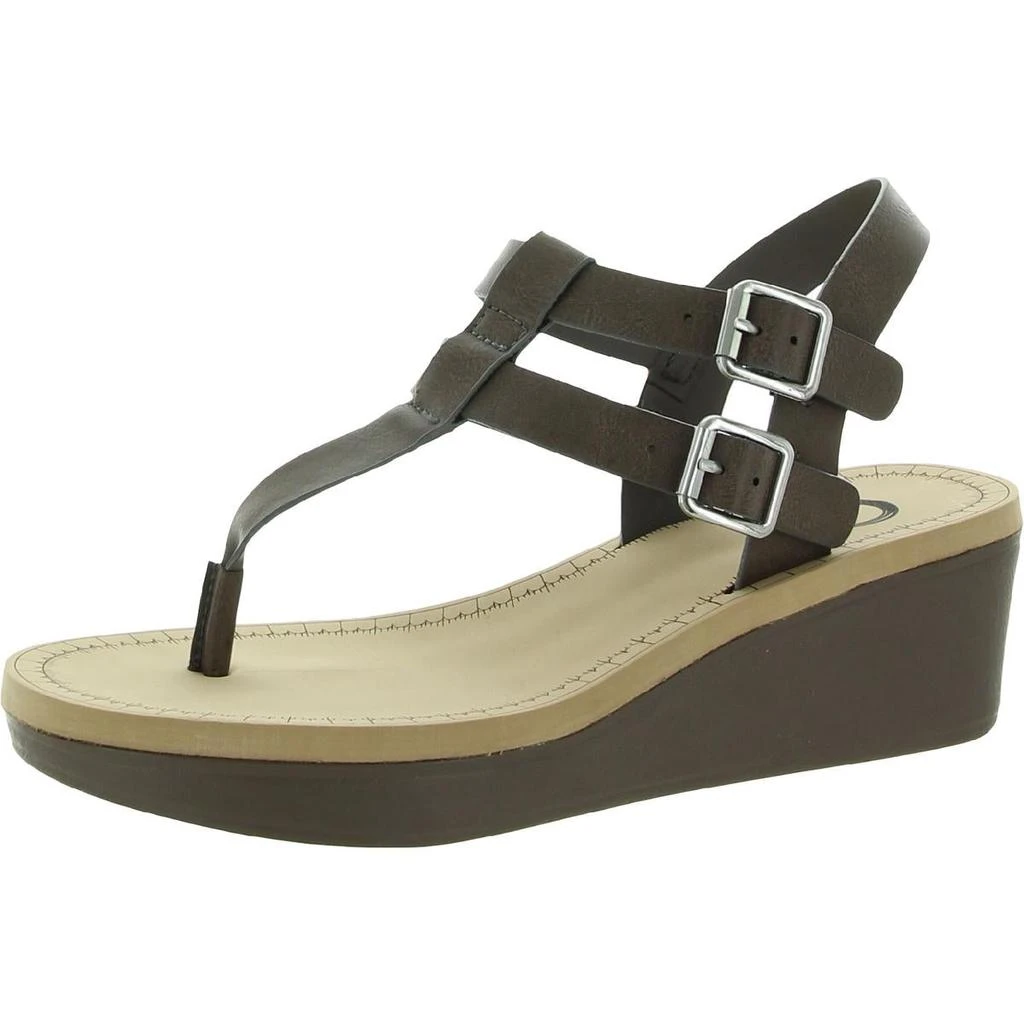 商品Journee Collection|Journee Collection Womens Thong Slingback Wedge Sandals,价格¥85,第1张图片