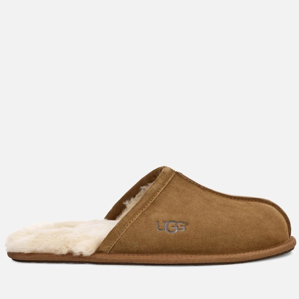 商品UGG|UGG Men's Scuff Suede Sheepskin Slippers - Chestnut,价格¥889,第1张图片详细描述