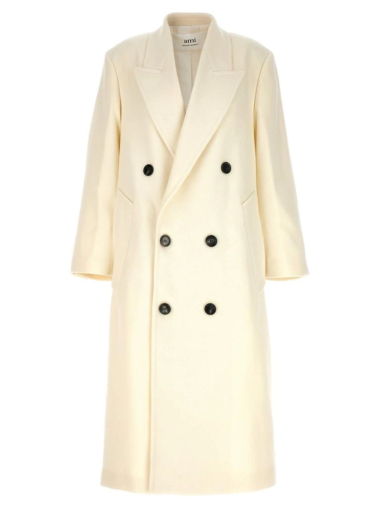 商品AMI|Double-Breasted Coat Coats, Trench Coats White,价格¥4879,第1张图片
