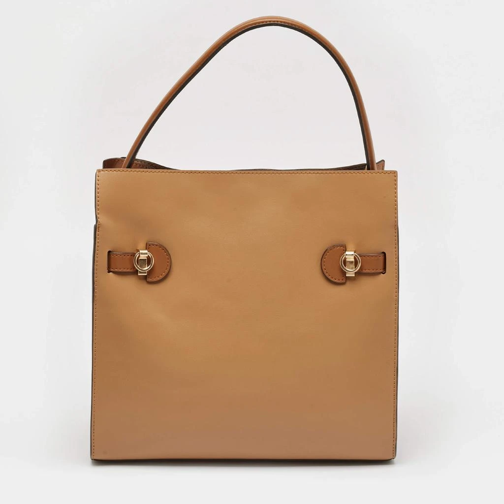 商品[二手商品] Tory Burch|Tory Burch Brown Leather Lee Radziwill Double Bag,价格¥3036,第4张图片详细描述