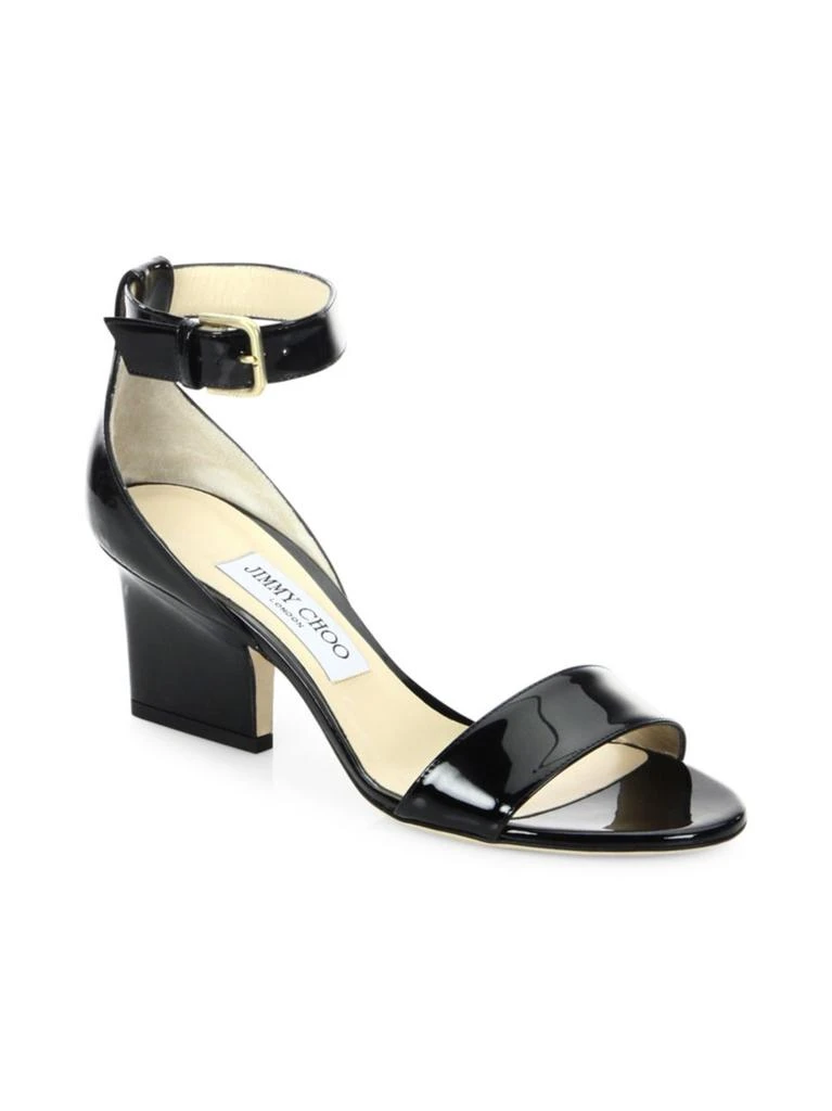 商品Jimmy Choo|Edina Patent Leather Ankle-Strap Sandals,价格¥2025,第2张图片详细描述