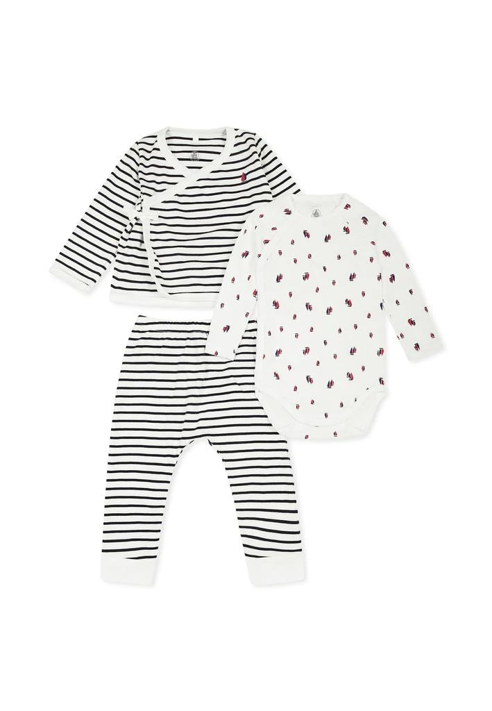 商品PETIT BATEAU|Multicolor Newborn Suit For Baby Boy With Sailboat,价格¥889,第1张图片