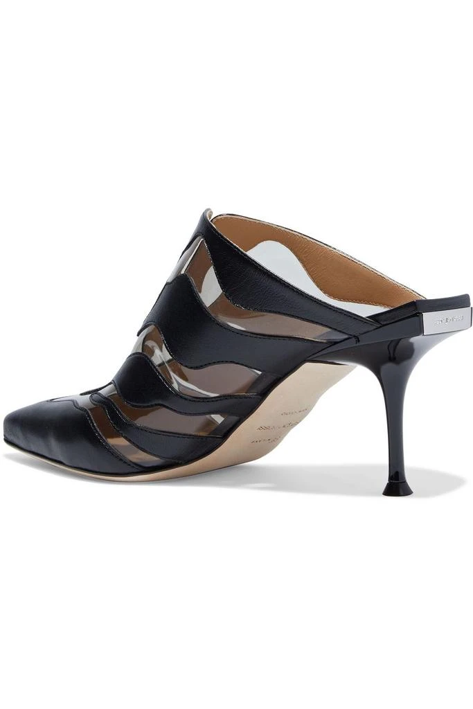 商品Sergio Rossi|PVC-trimmed leather mules,价格¥1363,第3张图片详细描述