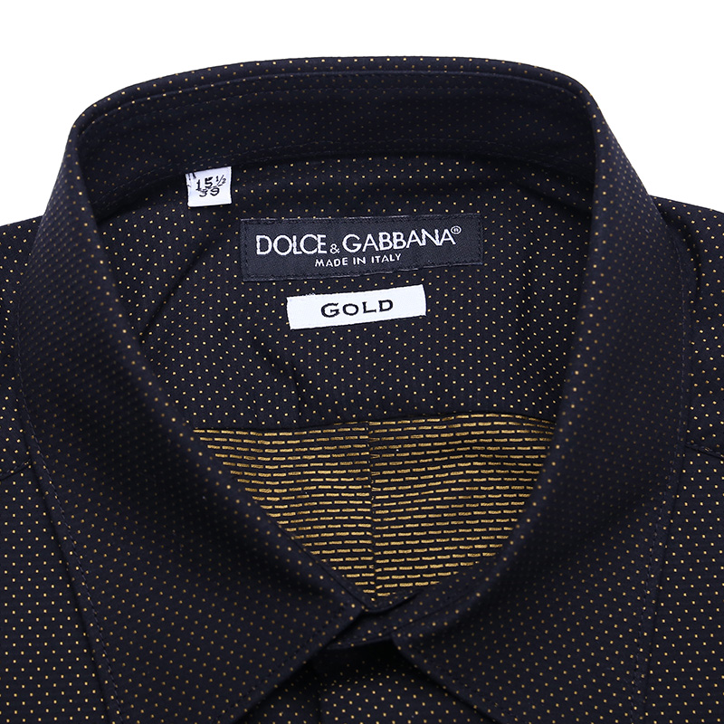 Dolce&Gabbana 杜嘉班纳 男士黑色棉质长袖衬衫 G5AZ1T-FJ5DB-S8353商品第3张图片规格展示