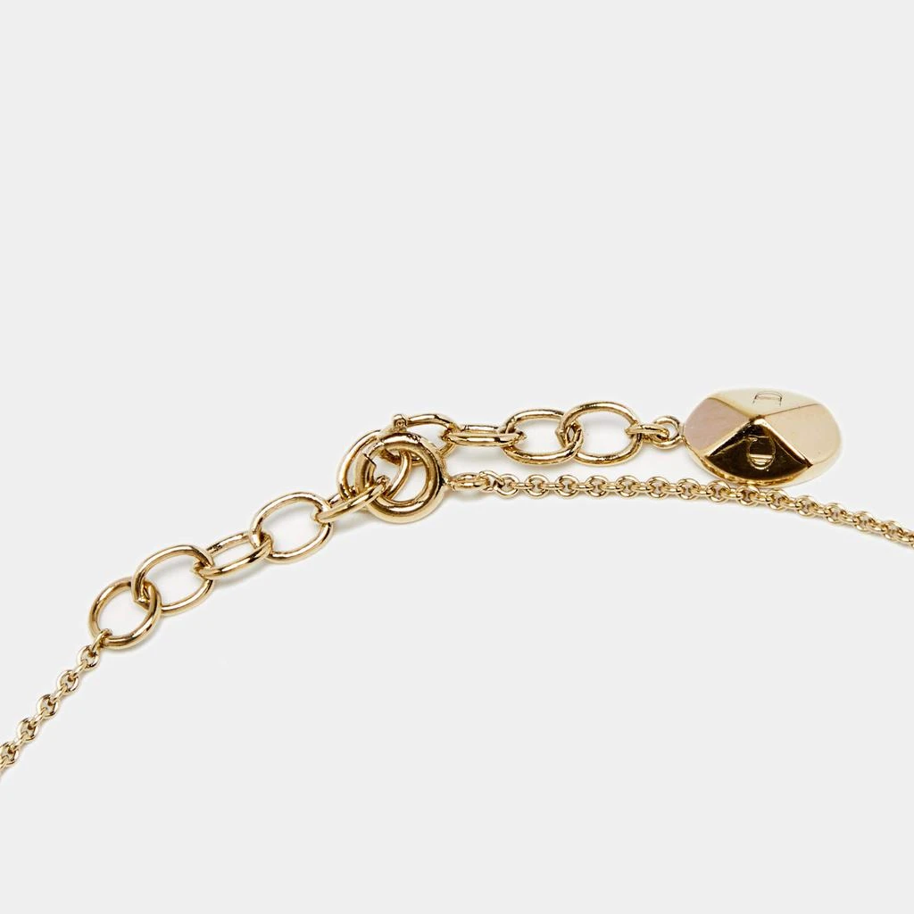 商品[二手商品] Dior|Dior Gold Tone Secret Cannage Faux Pearl Crystal Station Necklace,价格¥2514,第4张图片详细描述