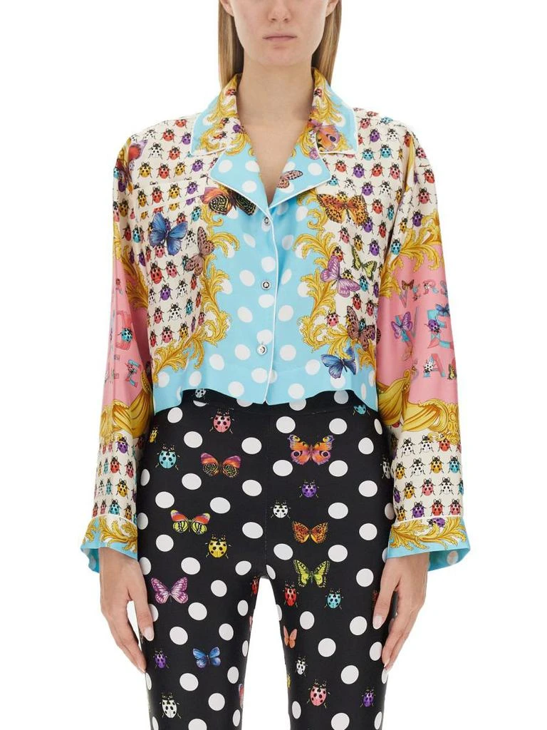 商品Versace|VERSACE SHORT SHIRT WITH BUTTERFLY PRINT,价格¥6892,第1张图片