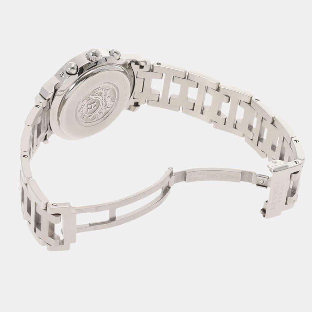 商品[二手商品] Hermes|Hermes Black Stainless Steel Clipper Chrono CL1.310 Women's Wristwatch 31 MM,价格¥6608,第6张图片详细描述