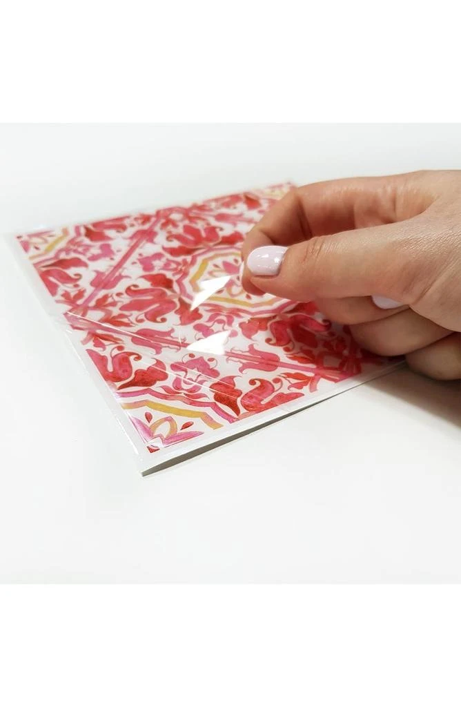 Moroccan Rose Red Mosaic Glossy 3D Sticker Tile 15.4 cm (6 in) - 16pcs in a pack 商品