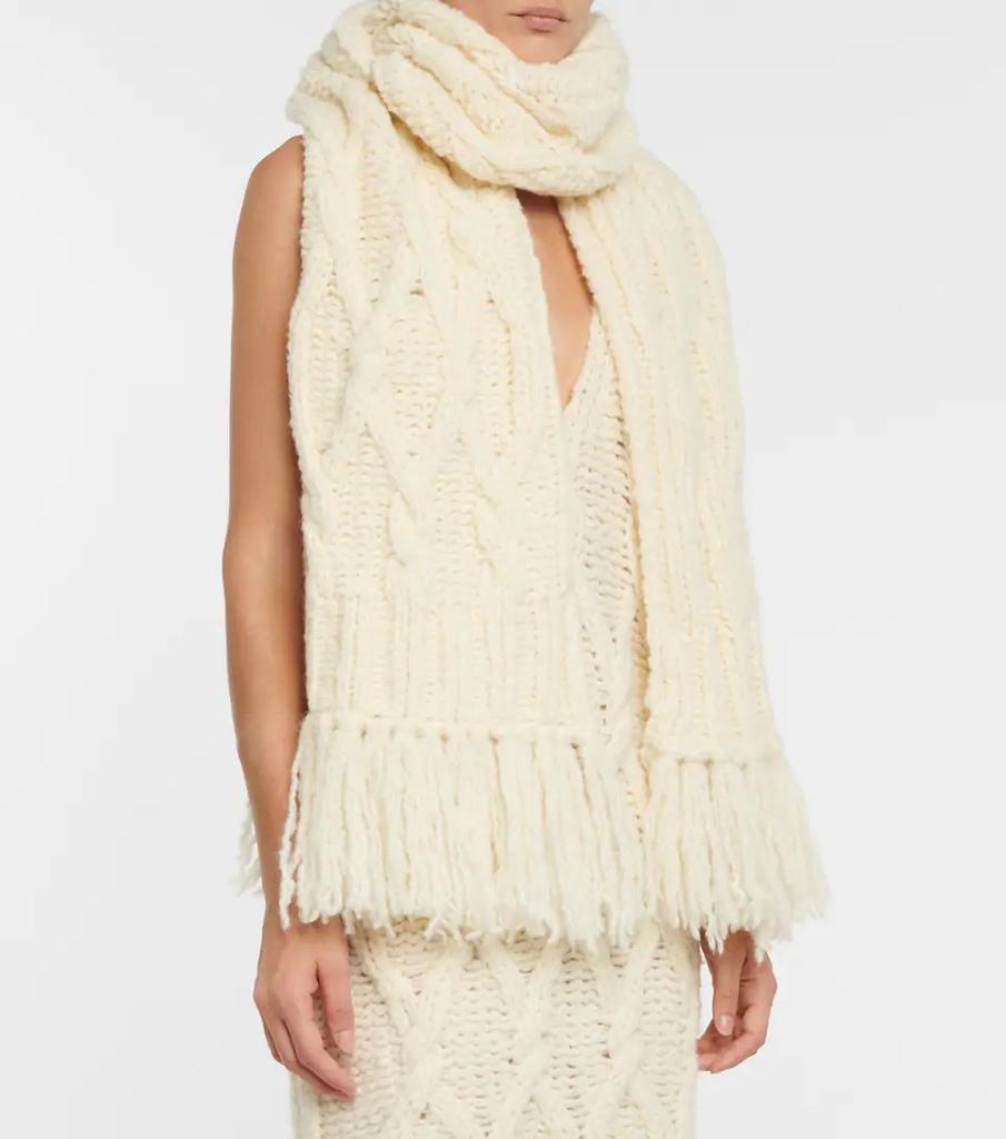 商品Acne Studios|Cable-knit wool-blend scarf,价格¥2191,第5张图片详细描述