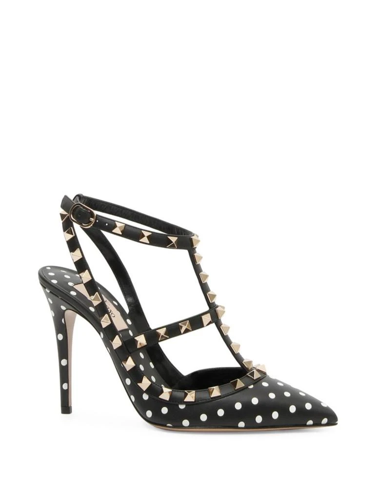商品Valentino|Rockstud Polka 铆钉尖头高跟凉鞋,价格¥3128,第1张图片