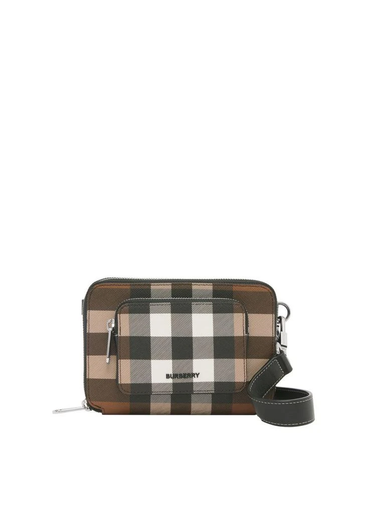 商品Burberry|Check and leather crossbody bag,价格¥8092,第1张图片