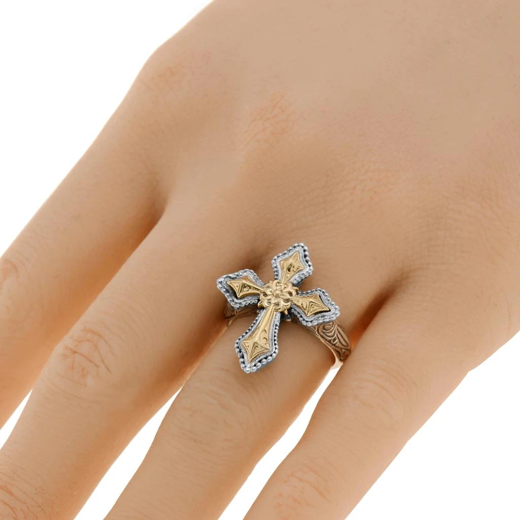 商品Konstantino|Konstantino Kleos 18K Yellow Gold and Sterling Silver Cross Ring sz 6 DKJ574-130S6,价格¥3351,第2张图片详细描述
