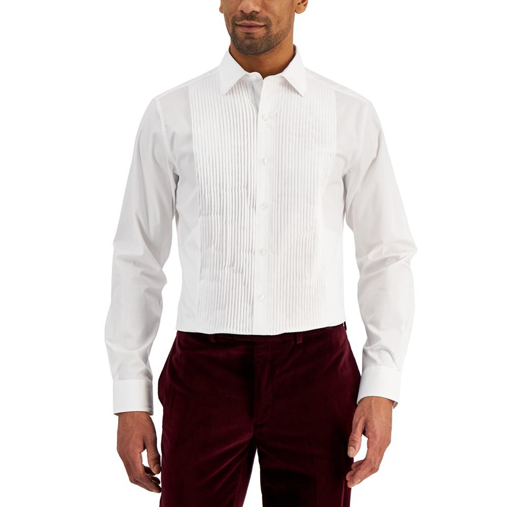 Men's Slim Fit Pleated Panel Formal Shirt, Created for Macy's商品第1张图片规格展示