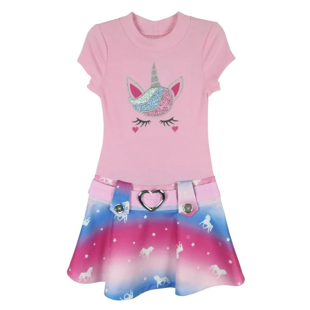 商品Pink & Violet|Little Girls Cap Sleeve Unicorn Marsha Dress,价格¥278,第1张图片