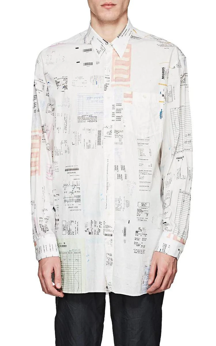 商品Vetements|Receipt-Print Cotton Oversized Shirt,价格¥6576,第5张图片详细描述