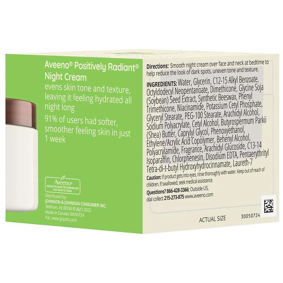 商品Aveeno|Positively Radiant Moisturizing Face & Neck Night Cream,价格¥188,第5张图片详细描述