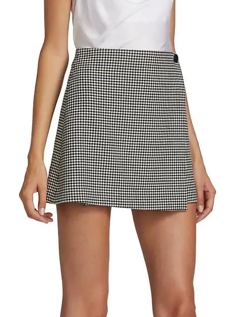 商品Alice + Olivia|Renna Houndstooth Wrap Miniskirt,价格¥849,第4张图片详细描述