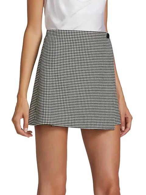 商品Alice + Olivia|Renna Houndstooth Wrap Miniskirt,价格¥1117,第6张图片详细描述