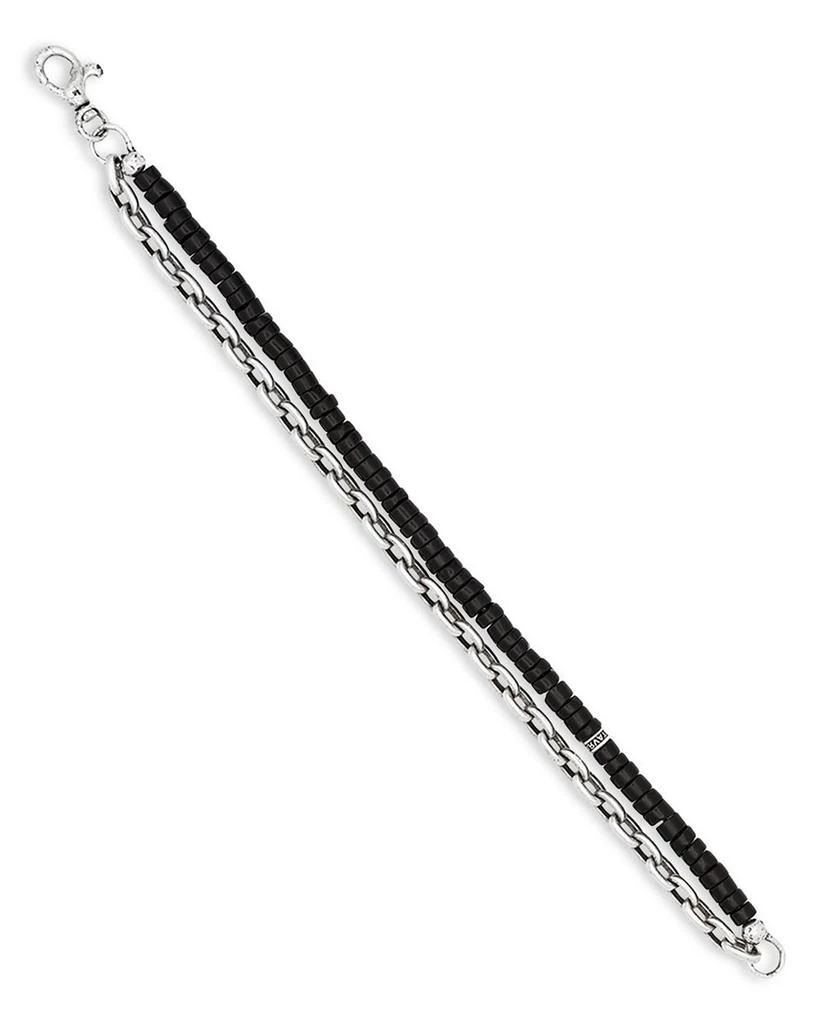 商品John Varvatos|Men's Sterling Silver Black Jade Bead Bracelet,价格¥5567,第1张图片详细描述