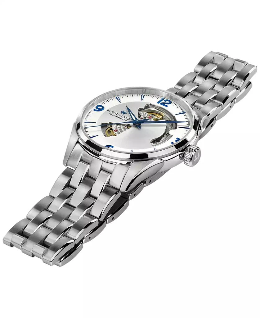 商品Hamilton|Men's Swiss Automatic Jazzmaster Open Heart Stainless Steel Bracelet Watch 42mm,价格¥8846,第3张图片详细描述