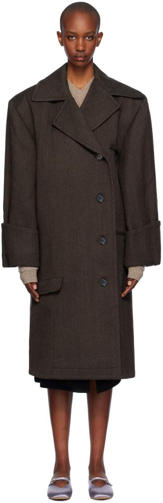 【関税込み】JW Anderson ブラウン ターンアップ カフ コート 6315009e-b38c-3869-bb60-