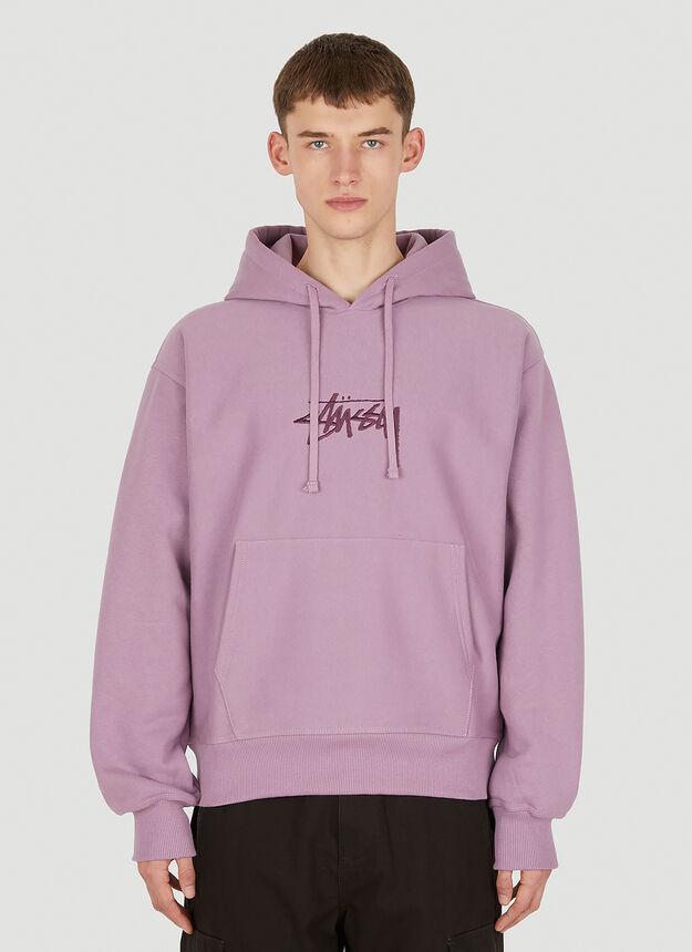 Logo Embroidery Hooded Sweatshirt in Purple商品第1张图片规格展示