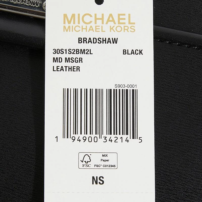 商品[国内直发] Michael Kors|MK 女包 迈克·科尔斯 MICHAEL KORS 黑色皮质中号单肩斜挎包 30S1S2BM2L BLACK,价格¥1758,第8张图片详细描述