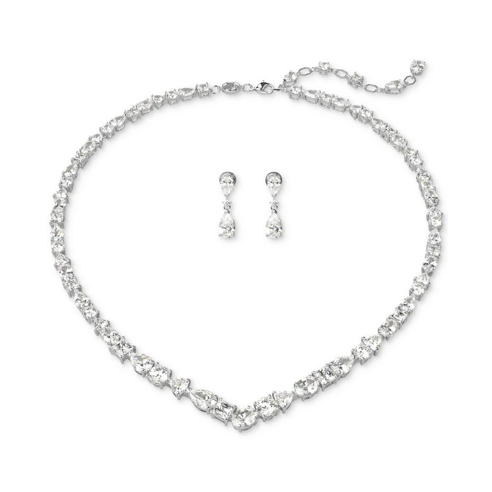 商品Swarovski|Silver-Tone 2-Pc. Set Mesmera Crystal Drop Earrings & Necklace, 15" + 2" extender,价格¥3013,第1张图片