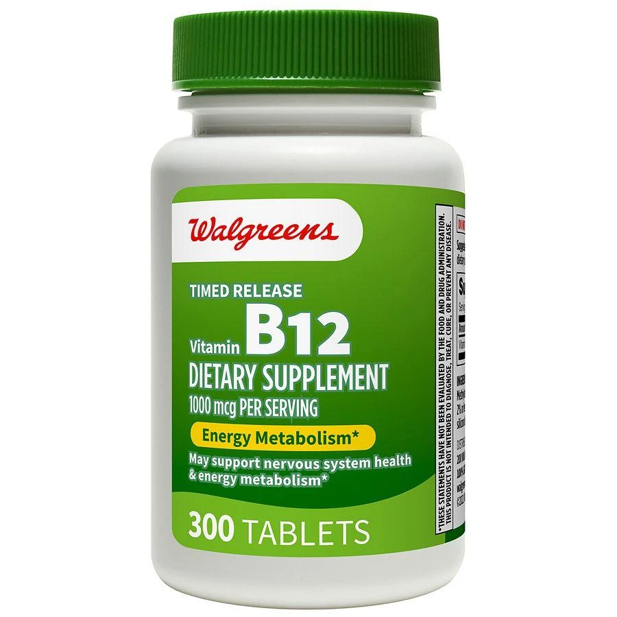 商品Walgreens|Timed Release Vitamin B12 1000 mcg Tablets (300 days),价格¥168,第1张图片详细描述