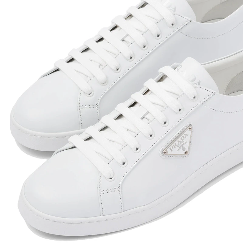 【预售3-7天】PRADA/普拉达  男士白色亮面皮革运动鞋2EE376_3F0E_F0009 商品
