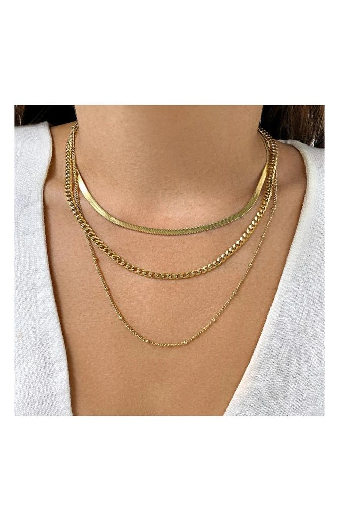 商品ADORNIA|Water Resistant Layered Chain Necklace,价格¥185,第3张图片详细描述