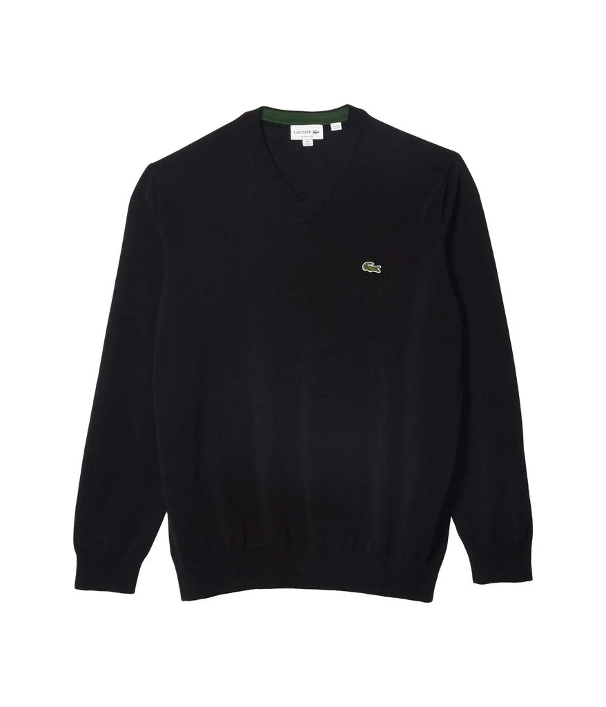 商品Lacoste|Long Sleeve Solid V-Neck Sweater,价格¥976,第1张图片