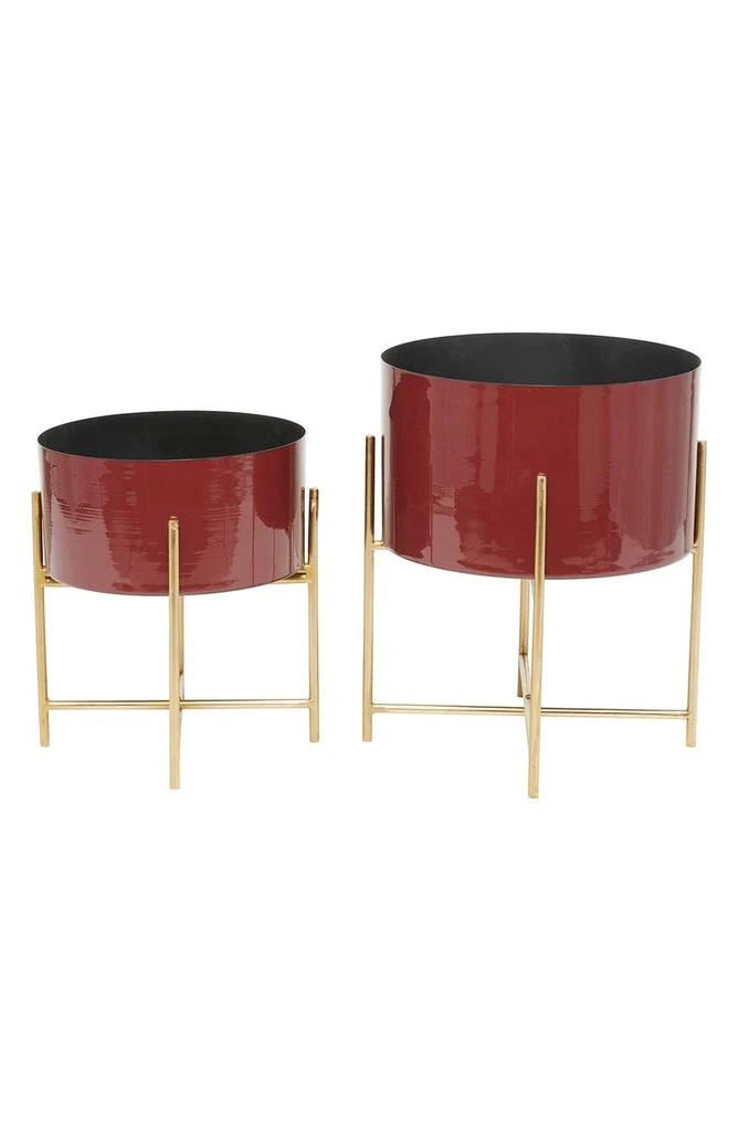 商品GINGER BIRCH STUDIO|Red Metal Modern Planter - Set of 2,价格¥616,第2张图片详细描述