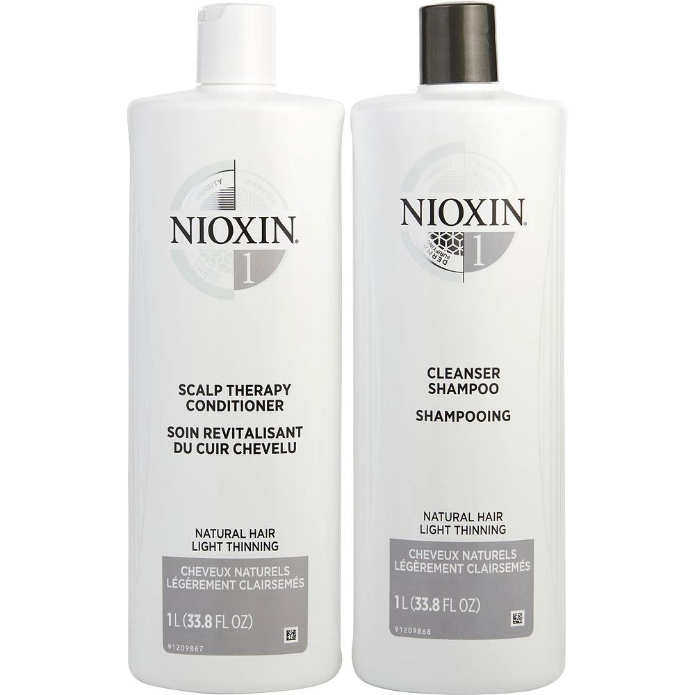 商品NIOXIN|NIOXIN 丽康丝 洁净系统1护发套装（洗发露1L+护发素1L） 1套 适合轻微脱发油性细软发质使用,价格¥329,第1张图片