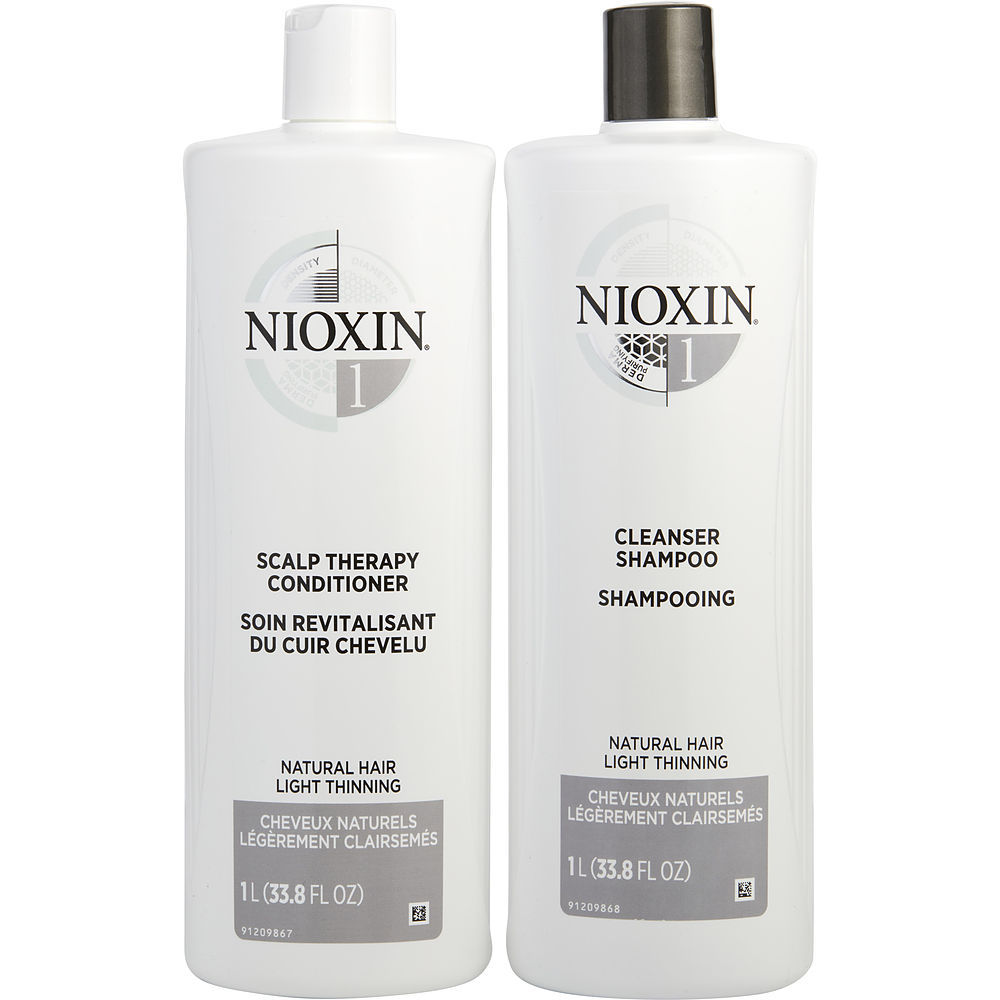 商品NIOXIN|丽康丝 洁净系统1护发套装（洗发露1l+护发素1l） 1套 适合轻微脱发油性细软发质使用,价格¥329,第1张图片