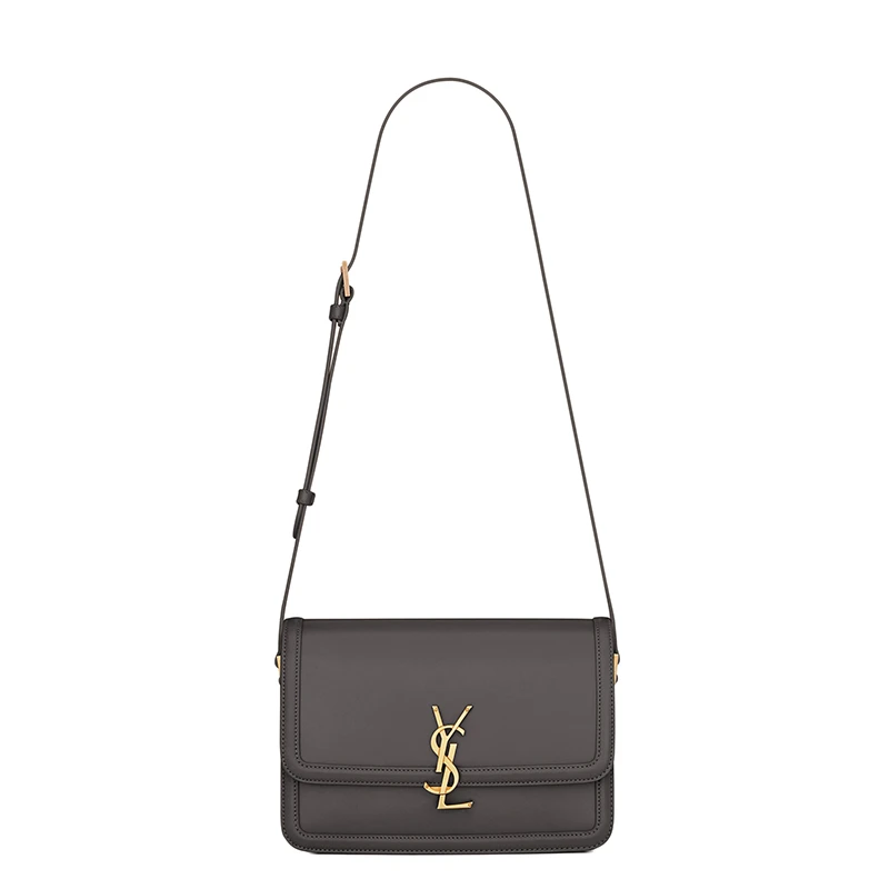 商品Yves Saint Laurent|SAINT LAURENT PARIS/圣罗兰 YSL 经典SOLFERINO系列 女士中号灰白色牛皮革翻盖斜挎单肩包,价格¥21000,第1张图片