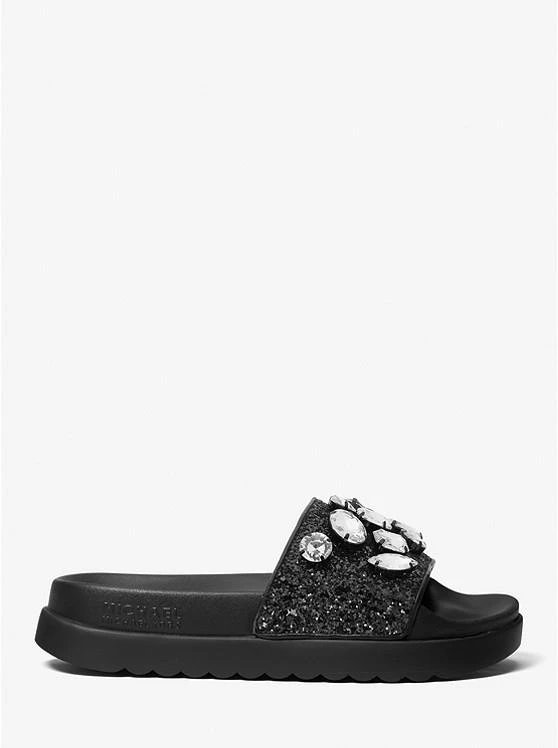 商品Michael Kors|Tyra Jewel Embellished Glitter Slide Sandal,价格¥369,第2张图片详细描述