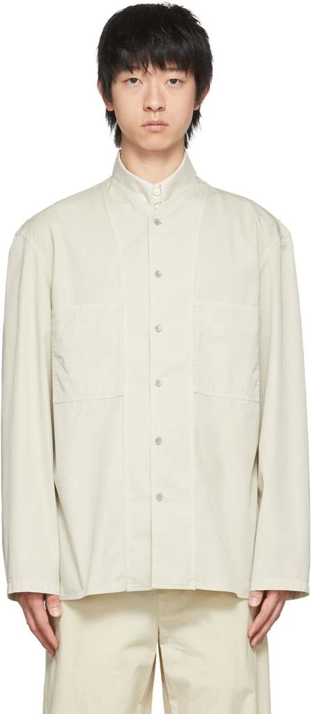 商品Lemaire|Beige Gabardine Shirt,价格¥2030,第1张图片