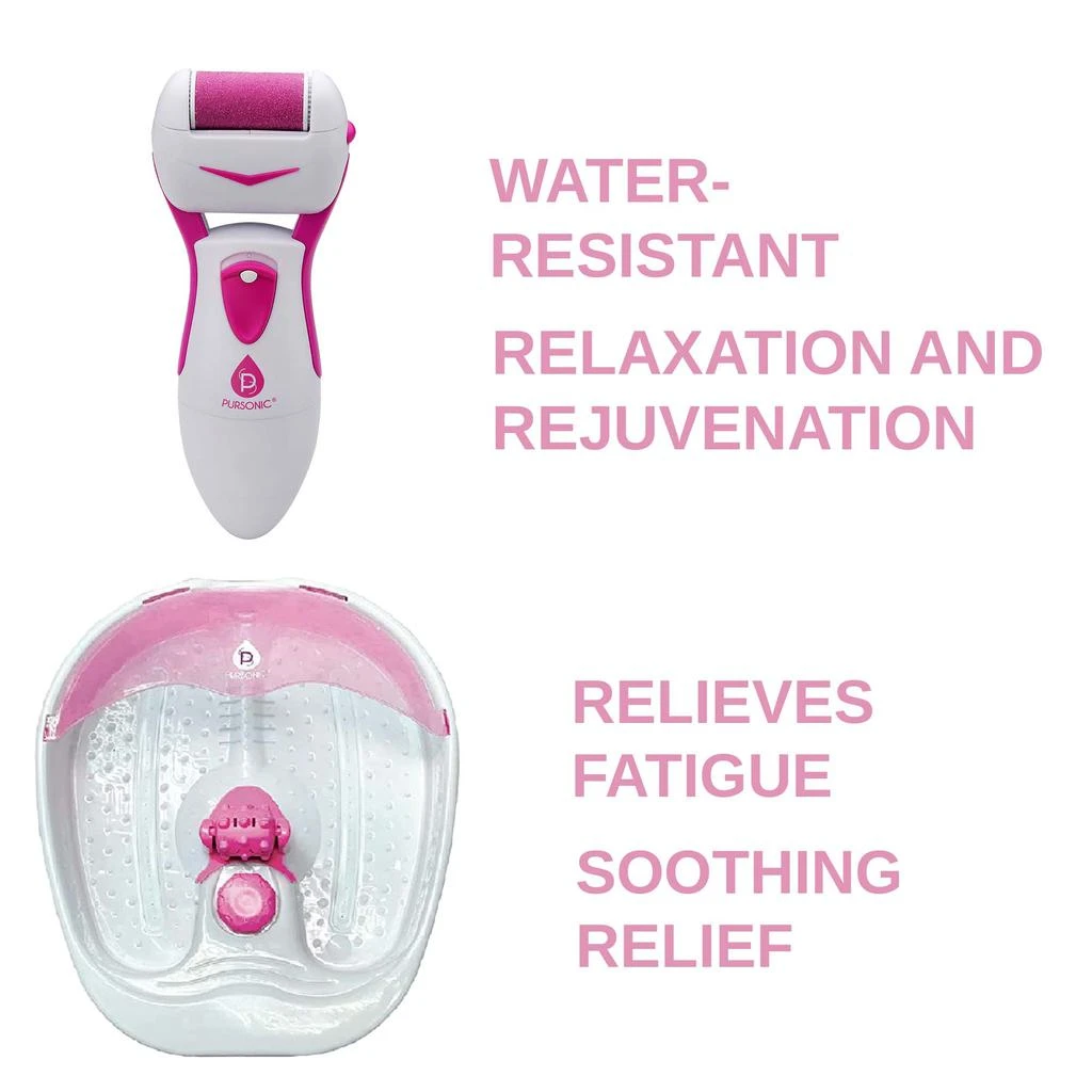 商品PURSONIC|Ultimate Foot Care Bundle: Foot Spa Massager with Tea Tree Oil Foot Salt Scrub (Warming Function), Battery Operated Callus Remover, Foot Spa, and Foot Smoother,价格¥563,第2张图片详细描述