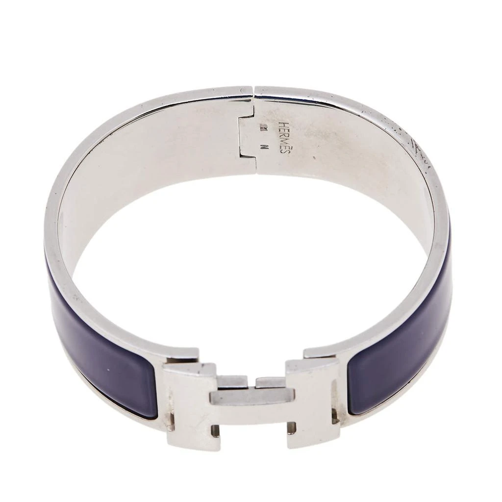 商品[二手商品] Hermes|Hermès Clic H Purple Enamel Palladium Plated Narrow Bracelet PM,价格¥2328,第5张图片详细描述