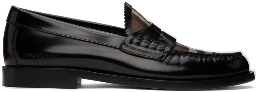 商品Burberry|Black & Brown Check Loafers,价格¥3399,第1张图片