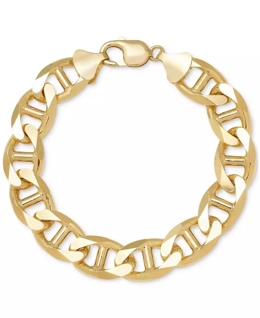 商品Macy's|Men's Mariner Link Chain Bracelet (13.5mm) in 14k Gold-Plated Sterling Silver,价格¥2691,第1张图片