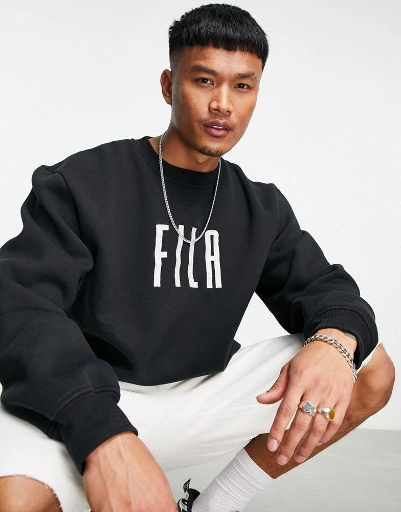 商品Fila|Fila heritage sweatshirt in black,价格¥314,第4张图片详细描述