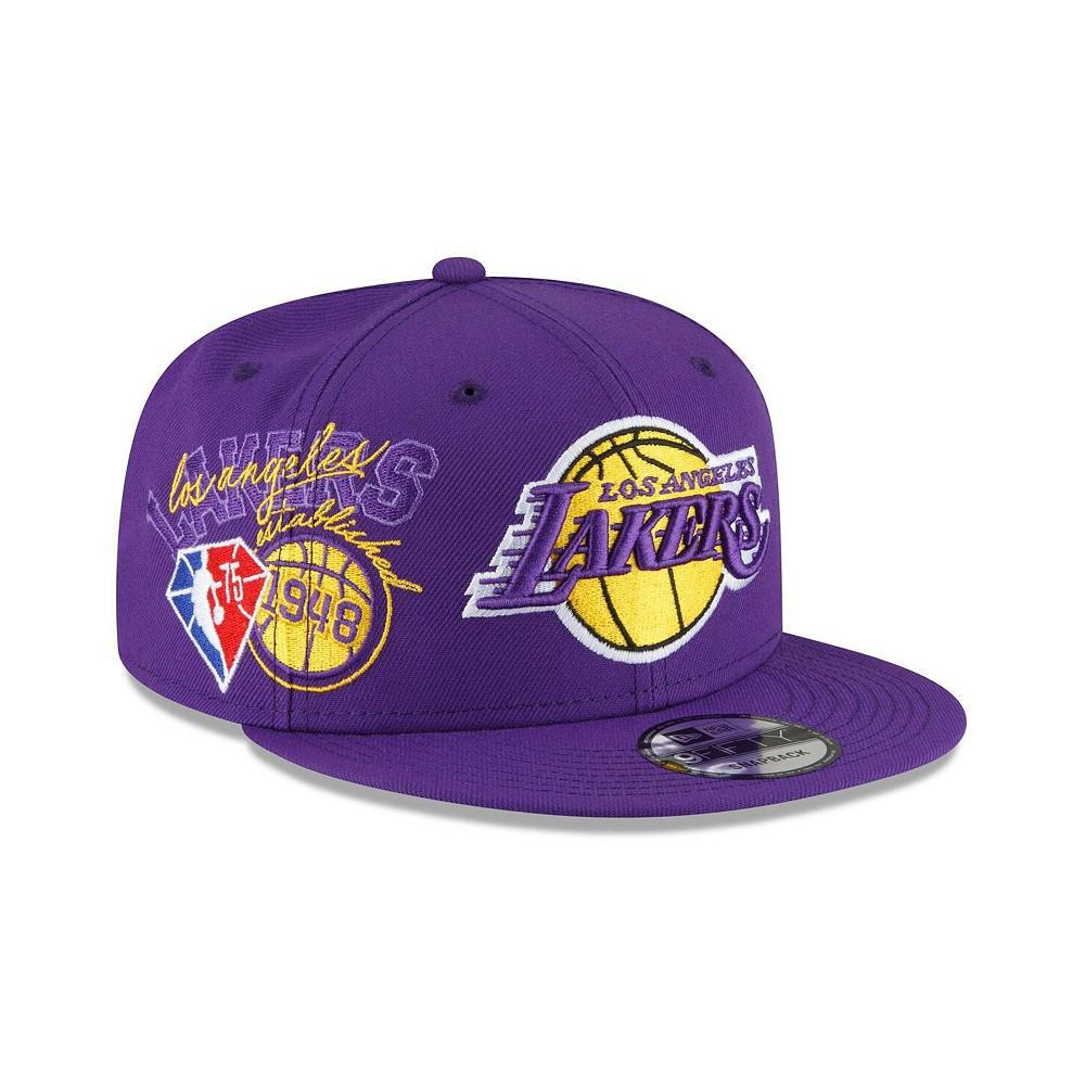 商品New Era|Men's Purple Los Angeles Lakers Back Half 9FIFTY Snapback Adjustable Hat,价格¥264,第4张图片详细描述