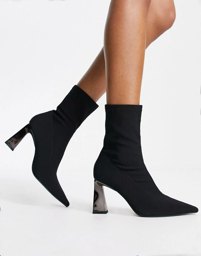 商品Bershka|Bershka sock boot in black lycra,价格¥517,第4张图片详细描述