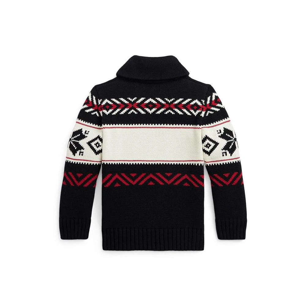 商品Ralph Lauren|Toddler and Little Boys Logo Cotton Shawl-Collar Sweater,价格¥298,第2张图片详细描述