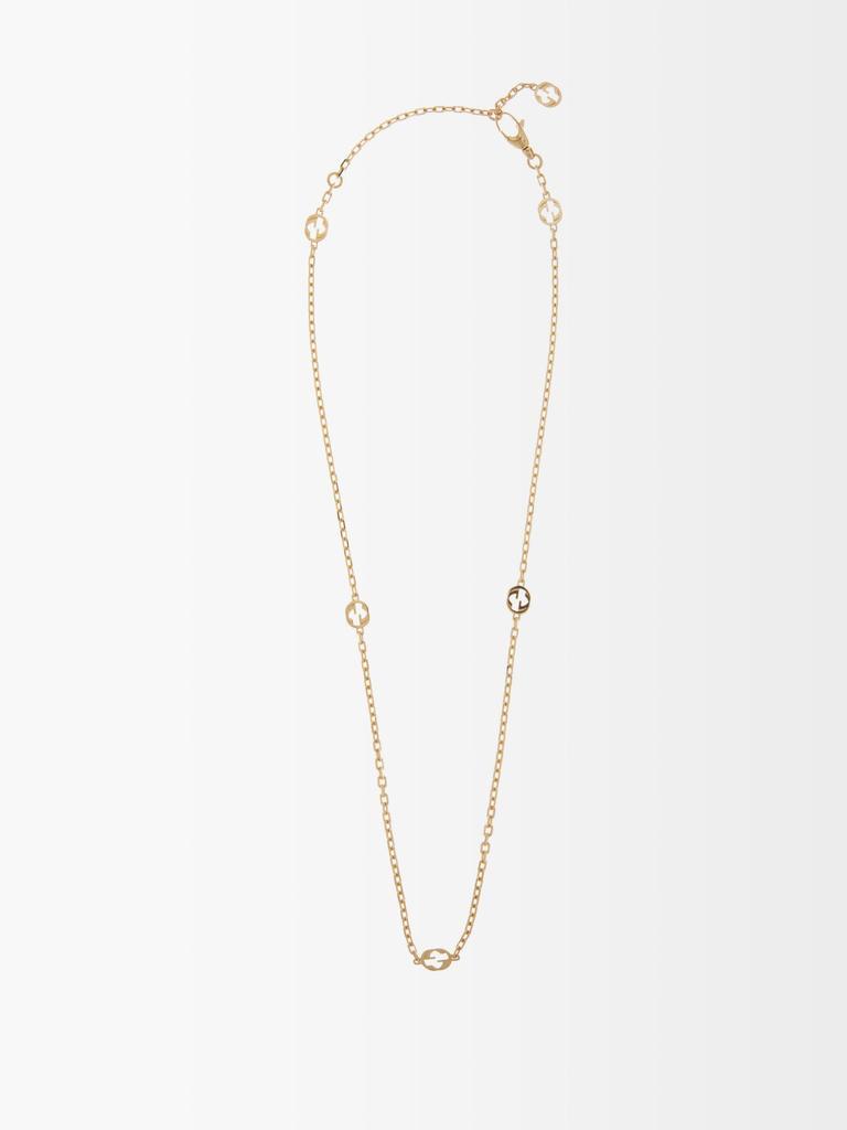 商品Gucci|GG-logo 18kt gold chain necklace,价格¥12921,第1张图片