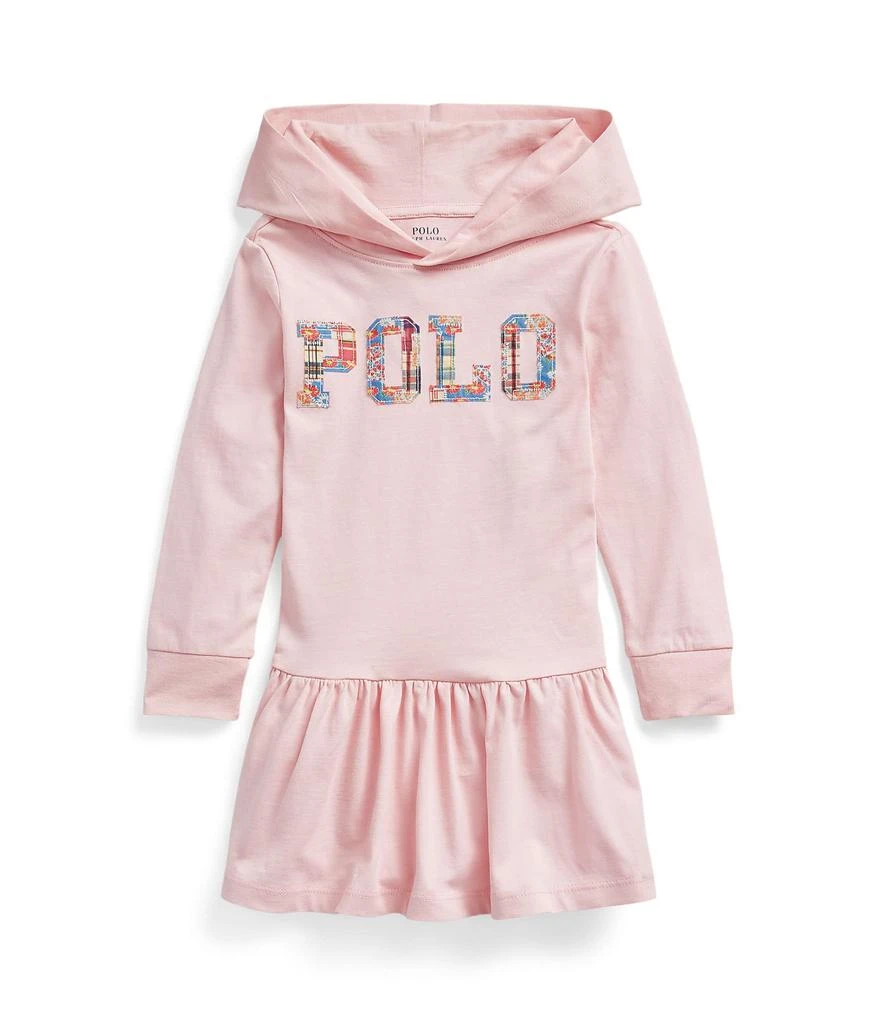 商品Ralph Lauren|Logo Cotton Jersey Hooded Dress (Toddler),价格¥208,第1张图片
