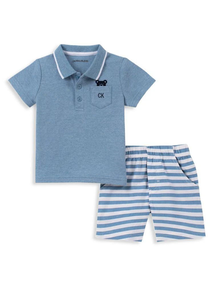 商品Calvin Klein|Baby Boy's 2-Piece Polo &amp; Shorts Set,价格¥92,第1张图片